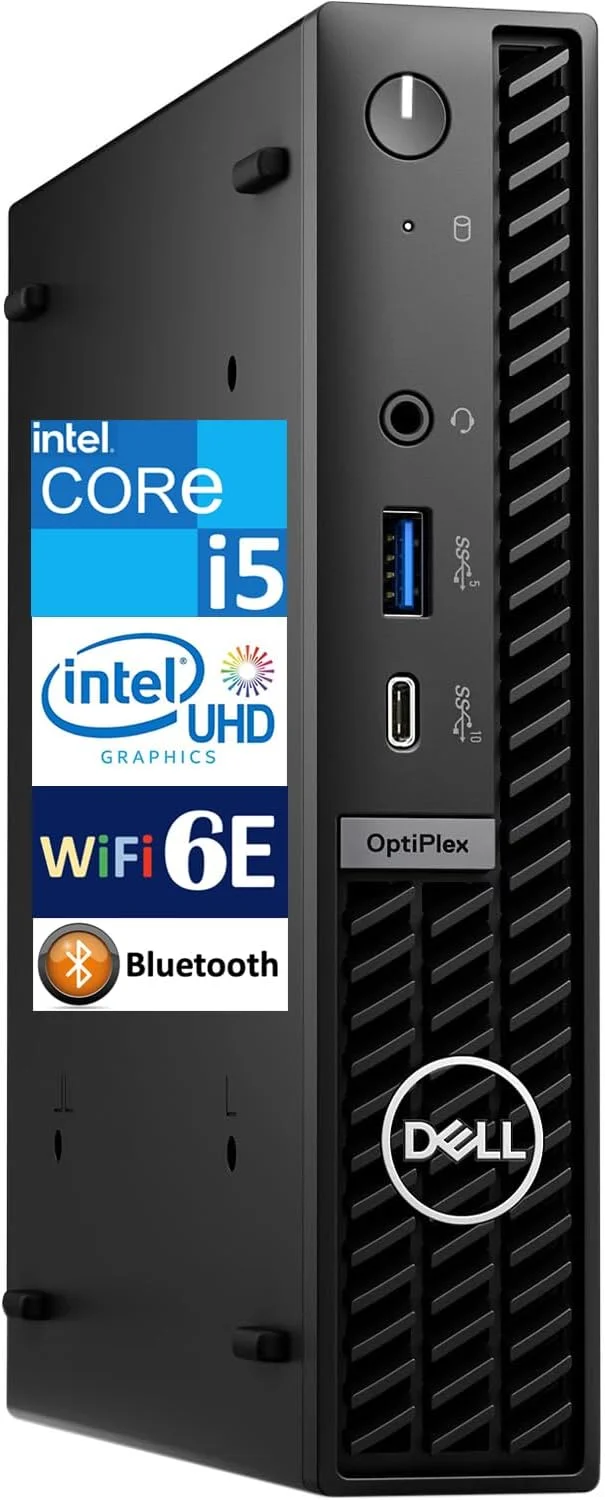 میکرو دسکتاپ خانگی و تجاری Dell Optiplex Micro 7020، پردازنده intel i5-14500T 14 هسته ای، مشکی، Win 11 Pro، همراه با کیبورد و ماوس (64 گیگابایت رم | 4 ترابایت SSD)