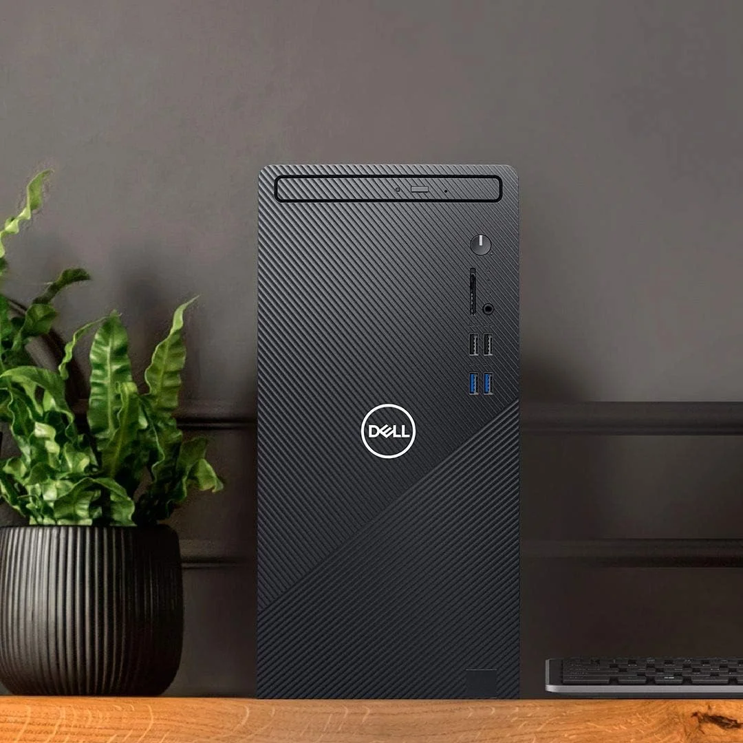 کامپیوتر رومیزی جدید Dell Inspiron 3880 مدل 2021، پردازنده چهارهسته‌ای Intel Core i5-10400 نسل دهم، رم 16 گیگابایتی DDR4، حافظه SSD PCIe 256 گیگابایتی + هارد دیسک 1 ترابایتی، WiFi، VGA، HDMI، بلوتوث، ویندوز 10 هوم، مشکی (آخرین مدل)
