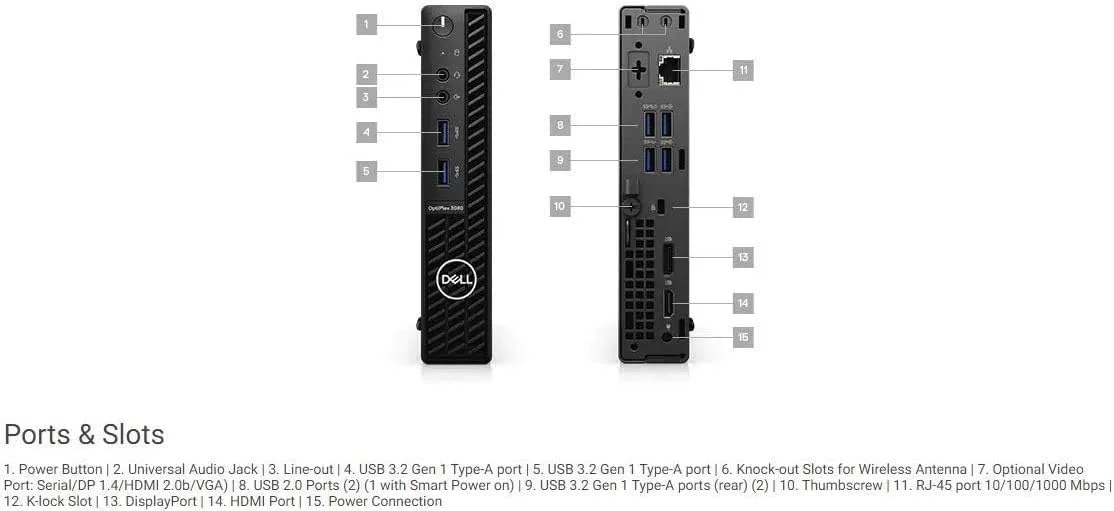 کامپیوتر رومیزی تجاری Dell OptiPlex 3080 Micro Form Factor مدل 2021، پردازنده 6 هسته ای Intel i5-10500T، رم 16 گیگابایتی، SSD 1 ترابایتی، WiFi، HDMI، DP، بلوتوث، Windows 10 Pro (آخرین مدل) کامپیوتر رومیزی تجاری Dell OptiPlex 3080 Micro Form Factor مدل 2021، پردازنده 6 هسته ای Intel i5-10500T، رم 16 گیگابایتی، SSD 1 ترابایتی، WiFi، HDMI، DP، بلوتوث، Windows 10 Pro (آخرین مدل)