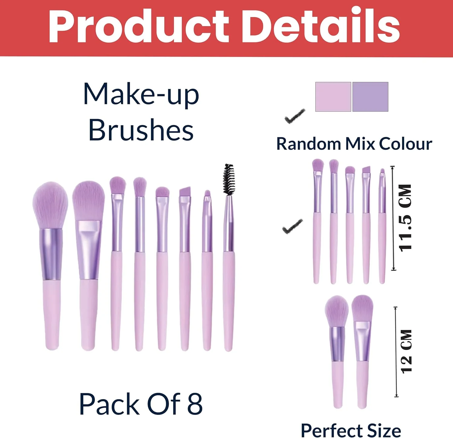 ست برس آرایشی تمپریا (بسته 8 عددی) - ست برس های آرایشی با موهای نرم مناسب برای کرم پودر، کانسیلر، سایه چشم، رژگونه، پودر فشرده صورت، هایلایتر، کانتور، ترکیب خط چشم - همراه با کیف