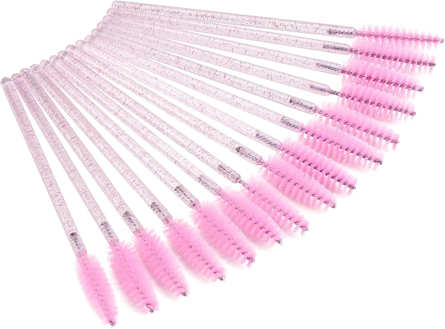 تی بست مکس (100 عدد، صورتی) - 100 عدد برس مژه یکبار مصرف، فرچه ریمل برای اکستنشن مژه، ابرو و آرایش صورتی