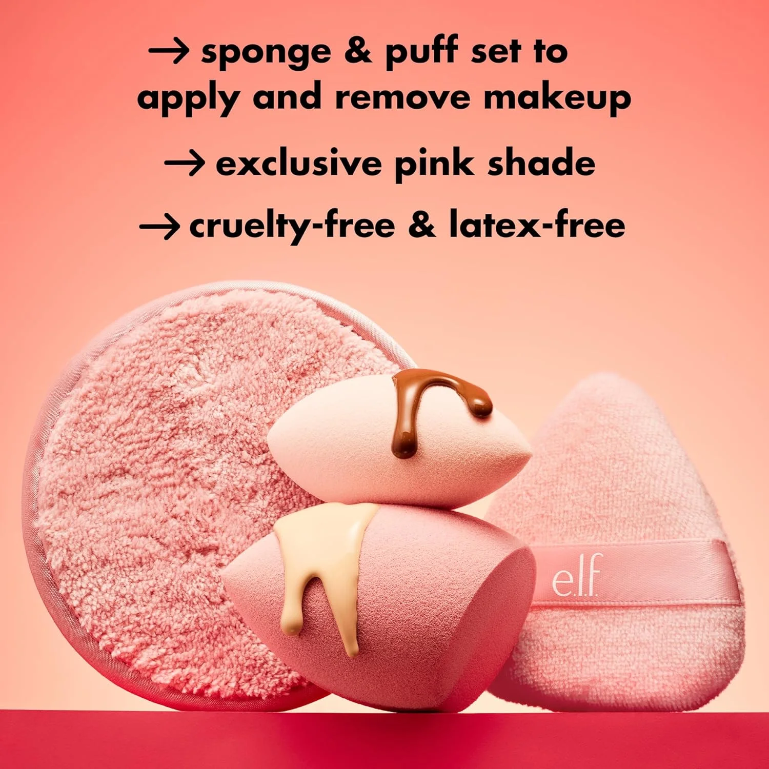 مجموعه اسفنجی چهار تکه e.l.f. Sponge On, Sponge Off برای استفاده، ترکیب و پاک کردن بی نقص آرایش صورت، وگان و بدون تست حیوانی مجموعه اسفنجی چهار تکه e.l.f. Sponge On, Sponge Off برای استفاده، ترکیب و پاک کردن بی نقص آرایش صورت، وگان و بدون تست حیوانی