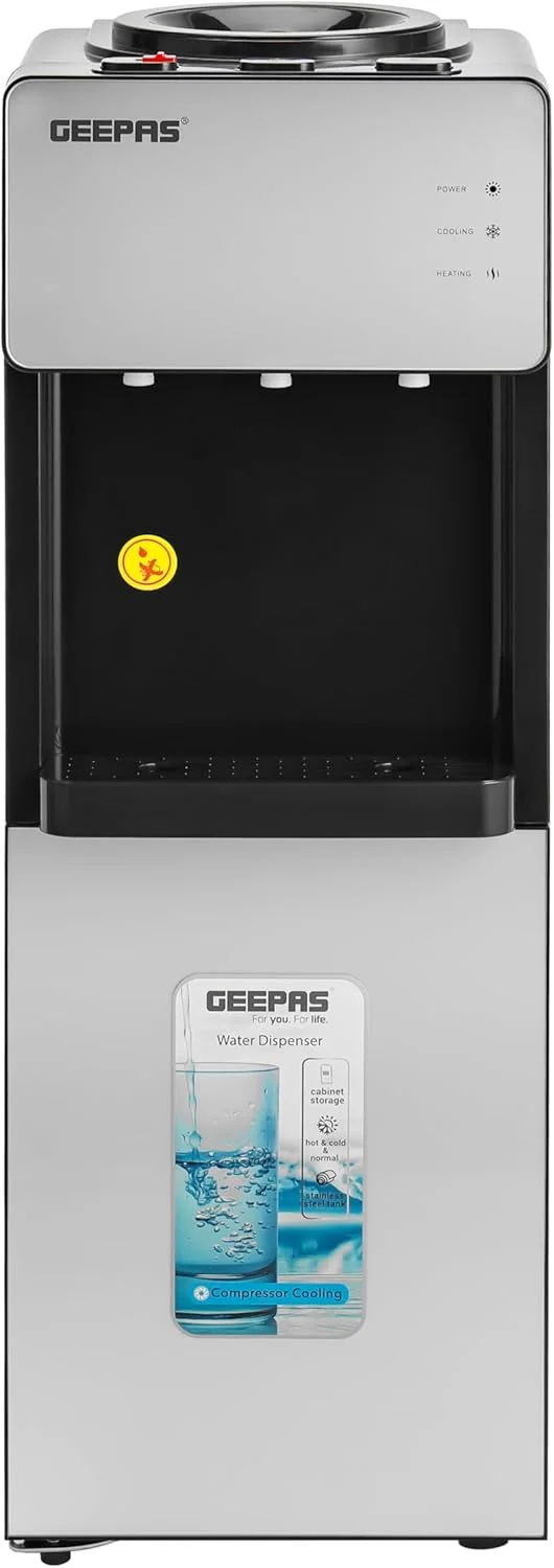 آبسردکن، آبجوش کن و آب معمولی Geepas مدل GWD17039 دارای کابینت | دارای 3 گزینه شیر فشاری، خنک کننده سریع آبسردکن، آبجوش کن و آب معمولی Geepas مدل GWD17039 دارای کابینت | دارای 3 گزینه شیر فشاری، خنک کننده سریع