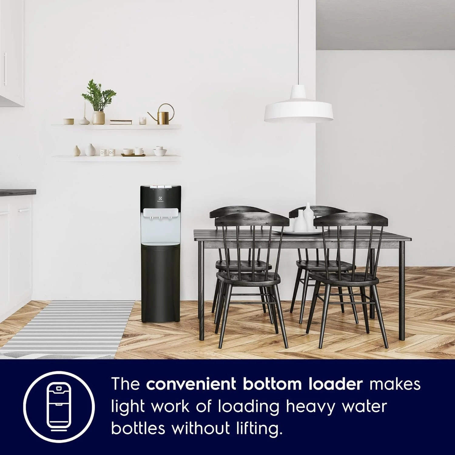 آبسردکن و آبگرمکن ایستاده الکترولوکس با بارگیری از پایین، 3 خروجی آب، آب گرم، سرد و دمای محیط، دارای قفل ایمنی کودک، نشانگر LED، مناسب برای خانه و محل کار، مدل EDBMFDXSG، نقره ای