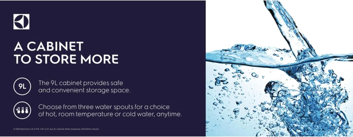 آبسردکن الکترولوکس، بارگیری از بالا، 3 شیر مجهز به آب گرم، سرد و دمای محیط، ایستاده، نشانگر LED، قفل ایمنی کودک برای شیر آب، مناسب برای خانه و محل کار، نقره ای-EQACF1SXSG آبسردکن الکترولوکس، بارگیری از بالا، 3 شیر مجهز به آب گرم، سرد و دمای محیط، ایستاده، نشانگر LED، قفل ایمنی کودک برای شیر آب، مناسب برای خانه و محل کار، نقره ای-EQACF1SXSG