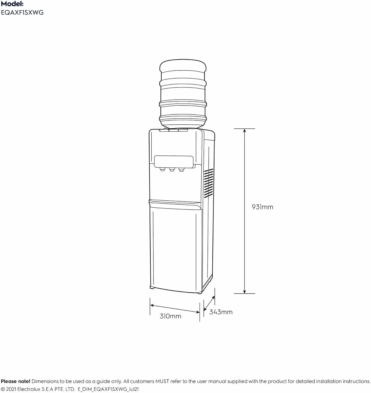 آبسردکن الکترولوکس، بارگیری از بالا، مجهز به 3 شیر با دمای گرم، سرد و محیط، ایستاده، نشانگر LED، قفل ایمنی کودک برای شیر آب، ایده آل برای خانه، دفتر و آبدارخانه، EDBMFSXWG آبسردکن الکترولوکس، بارگیری از بالا، مجهز به 3 شیر با دمای گرم، سرد و محیط، ایستاده، نشانگر LED، قفل ایمنی کودک برای شیر آب، ایده آل برای خانه، دفتر و آبدارخانه، EDBMFSXWG