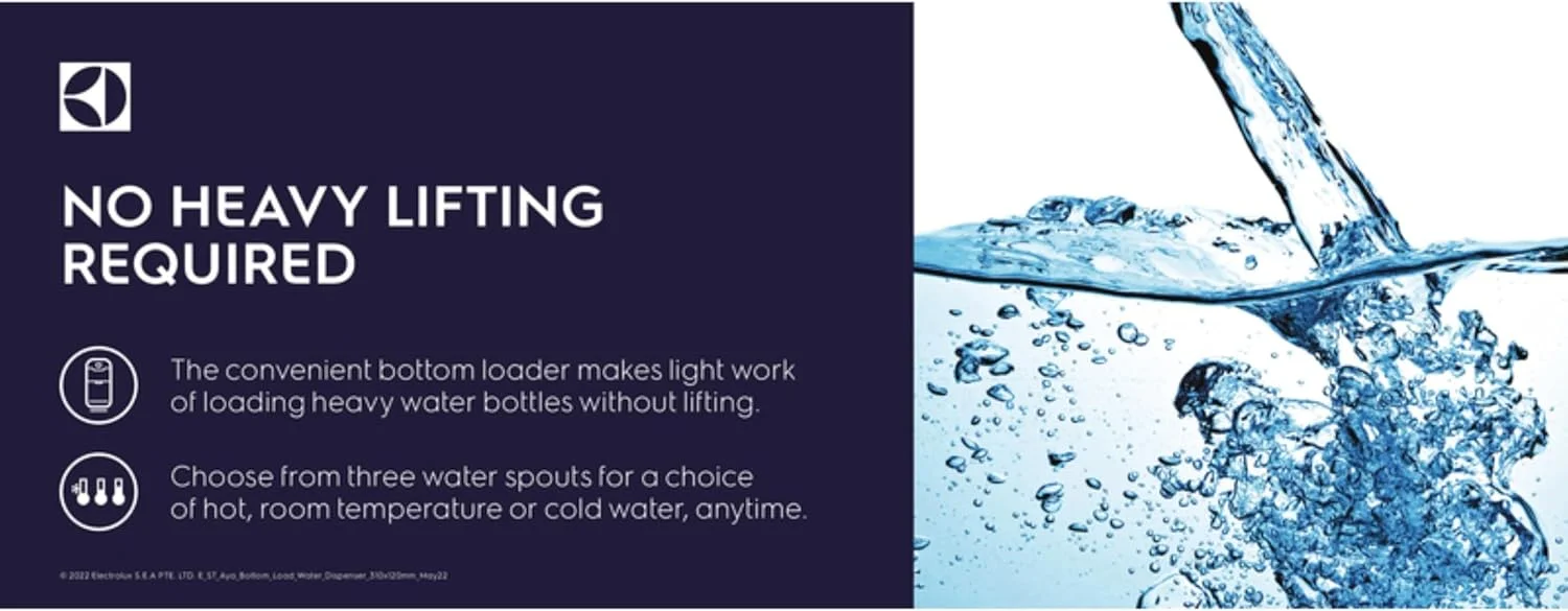 آبسردکن و آبگرمکن ایستاده الکترولوکس با بارگیری از پایین، 3 خروجی آب، آب گرم، سرد و دمای محیط، دارای قفل ایمنی کودک، نشانگر LED، مناسب برای خانه و محل کار، EDBMFDXWG، سفید آبسردکن و آبگرمکن ایستاده الکترولوکس با بارگیری از پایین، 3 خروجی آب، آب گرم، سرد و دمای محیط، دارای قفل ایمنی کودک، نشانگر LED، مناسب برای خانه و محل کار، EDBMFDXWG، سفید