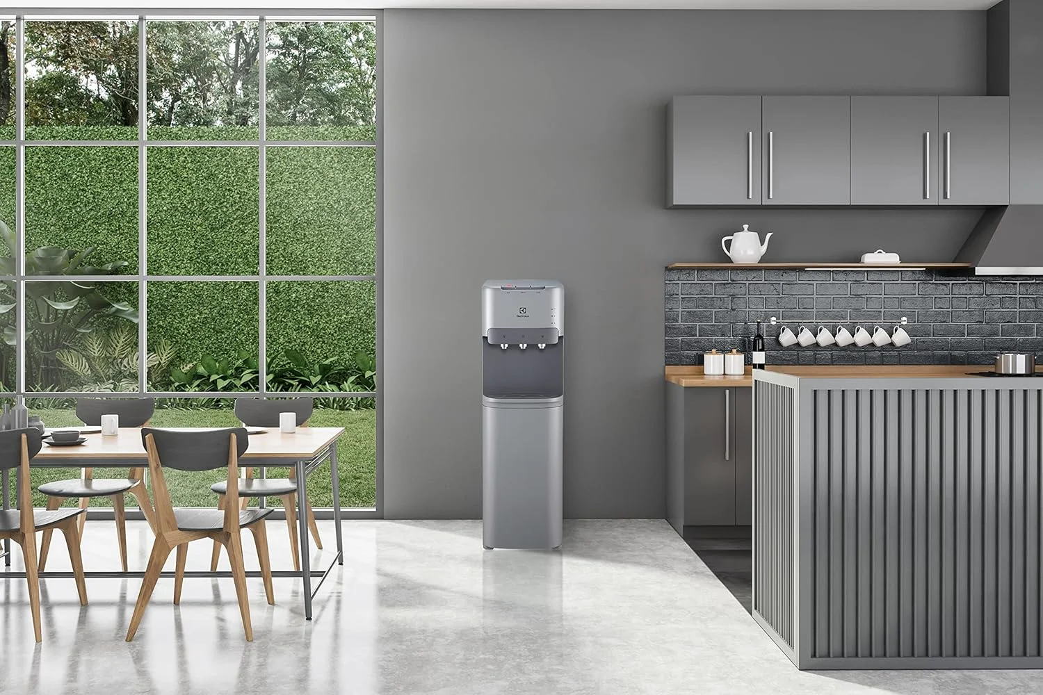 آبسردکن و آبگرمکن ایستاده الکترولوکس با بارگیری از پایین، 3 خروجی آب، آب گرم، سرد و دمای محیط، دارای قفل ایمنی کودک، نشانگر LED، مناسب برای خانه و محل کار، مدل EDBMFDXSG، نقره ای