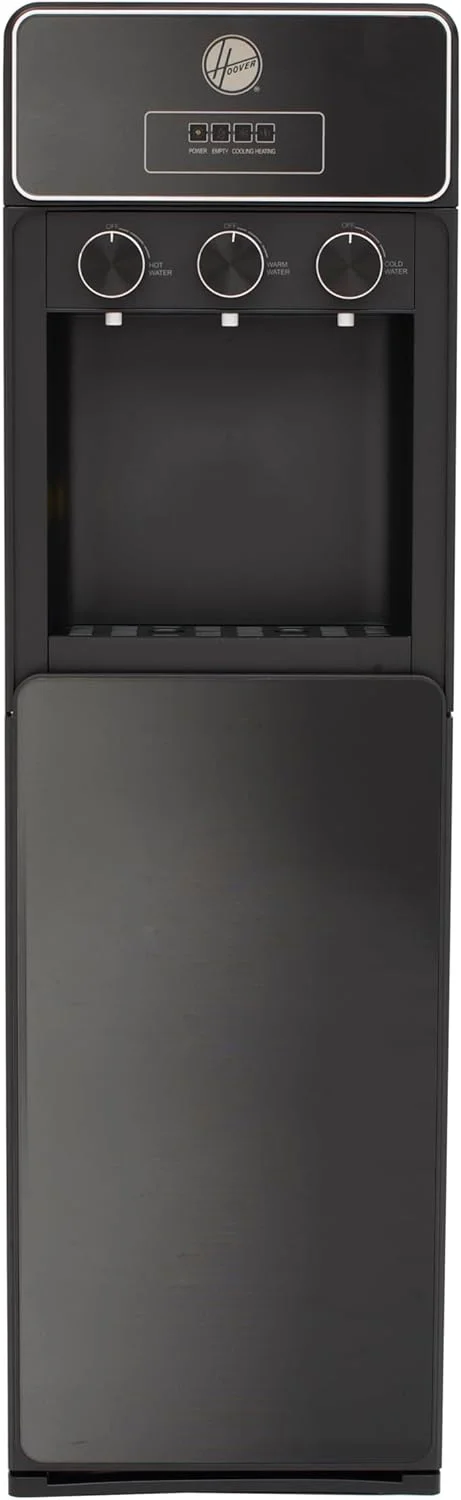 آبسردکن ایستاده هوور با مخزن پایین، دارای کابینت، 3 خروجی آب گرم، سرد و ولرم، قفل ایمنی کودک، کنترل چرخشی، مخزن استیل ضد زنگ کشیده، مشکی - HWD-SBL-02B