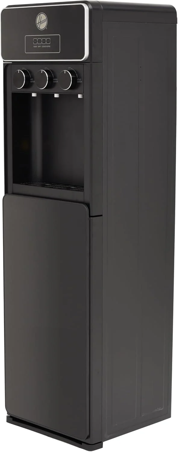 آبسردکن ایستاده هوور با مخزن پایین، دارای کابینت، 3 خروجی آب گرم، سرد و ولرم، قفل ایمنی کودک، کنترل چرخشی، مخزن استیل ضد زنگ کشیده، مشکی - HWD-SBL-02B