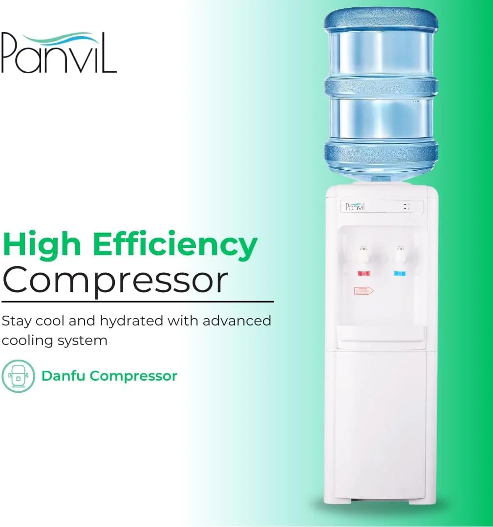 آبسردکن و گرم کن ایستاده - دارای کمپرسور خنک کننده، مخزن استیل ضد زنگ، دو شیر، کم مصرف، 220-240 ولت، قفل ایمنی کودک، توان 2.5 کیلو ولت، ایده آل برای استفاده در خانه و محل کار