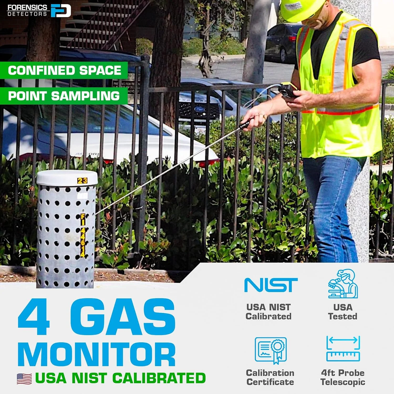 دستگاه تشخیص گاز 4 گانه FORENSICS DETECTORS FD | دارای پمپ داخلی | سنجش گازهای O2، CO، H2S، LEL | نمایشگر رنگی و نمودار | کالیبراسیون NIST آمریکا | ثبت اطلاعات در کامپیوتر دستگاه تشخیص گاز 4 گانه FORENSICS DETECTORS FD | دارای پمپ داخلی | سنجش گازهای O2، CO، H2S، LEL | نمایشگر رنگی و نمودار | کالیبراسیون NIST آمریکا | ثبت اطلاعات در کامپیوتر