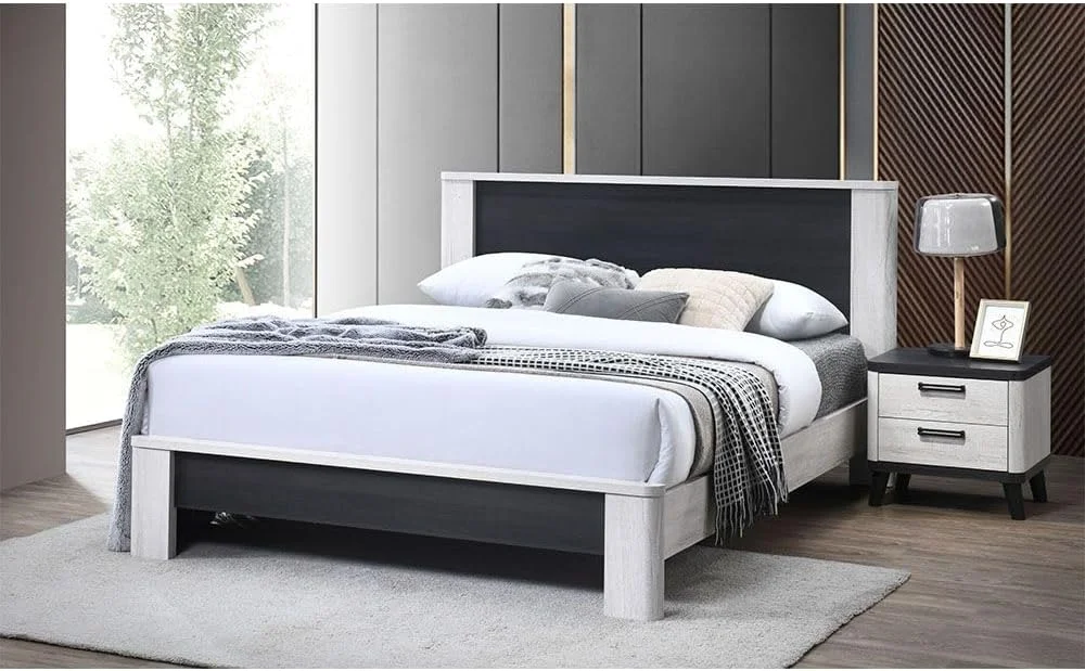 تخت خواب دو نفره کینگ کروین دانوب هوم سایز 180X200 | طراحی مدرن و مستحکم، مبلمان قاب تخت خواب چوبی | تخت خواب راحت و بی صدا (تشک شامل نمی شود) | ساخت مالزی، ابعاد L209xW194.4xH103cm - بلوطی خاکستری/مشکی تخت خواب دو نفره کینگ کروین دانوب هوم سایز 180X200 | طراحی مدرن و مستحکم، مبلمان قاب تخت خواب چوبی | تخت خواب راحت و بی صدا (تشک شامل نمی شود) | ساخت مالزی، ابعاد L209xW194.4xH103cm - بلوطی خاکستری/مشکی