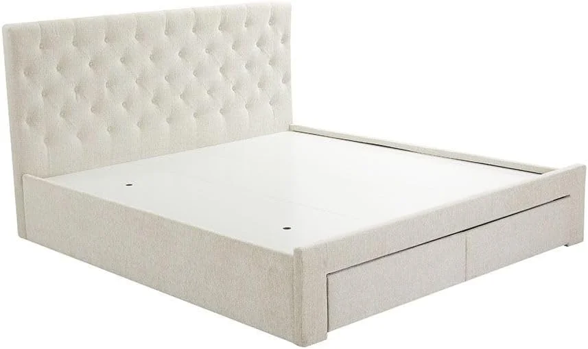 تخت خواب دو نفره کینگ دانوب هوم مدل Bacia با ابعاد 180X200 به همراه 2 کشو در قسمت جلویی | طراحی مدرن و مستحکم، مبلمان قاب تخت خواب چوبی | تخت خواب های آرام و راحت، ابعاد: طول 218 x عرض 191 x ارتفاع 111 سانتی متر - بژ تخت خواب دو نفره کینگ دانوب هوم مدل Bacia با ابعاد 180X200 به همراه 2 کشو در قسمت جلویی | طراحی مدرن و مستحکم، مبلمان قاب تخت خواب چوبی | تخت خواب های آرام و راحت، ابعاد: طول 218 x عرض 191 x ارتفاع 111 سانتی متر - بژ