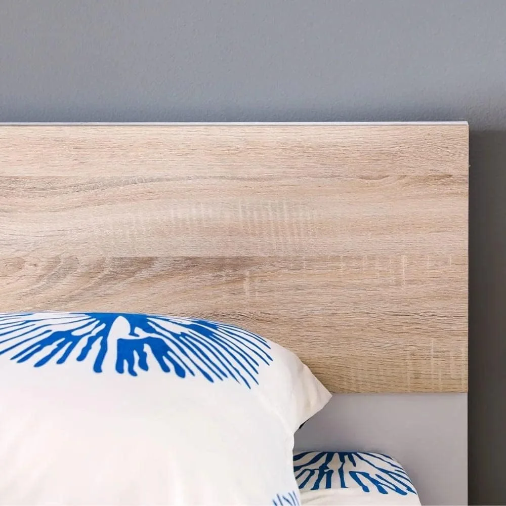 تخت خواب دو نفره دانوب هوم مدل Aurora | سایز Queen (۱۵۰x۲۰۰ سانتی متر) | طراحی مدرن و مستحکم، مبلمان تخت خواب دو نفره چوبی | تخت خواب راحت - سفید/بلوط طبیعی تخت خواب دو نفره دانوب هوم مدل Aurora | سایز Queen (۱۵۰x۲۰۰ سانتی متر) | طراحی مدرن و مستحکم، مبلمان تخت خواب دو نفره چوبی | تخت خواب راحت - سفید/بلوط طبیعی