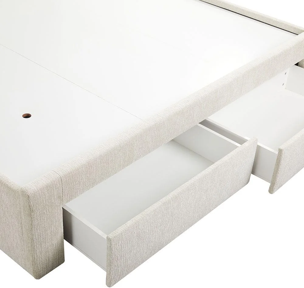 تخت خواب دو نفره کینگ دانوب هوم مدل Bacia با ابعاد 180X200 به همراه 2 کشو در قسمت جلویی | طراحی مدرن و مستحکم، مبلمان قاب تخت خواب چوبی | تخت خواب های آرام و راحت، ابعاد: طول 218 x عرض 191 x ارتفاع 111 سانتی متر - بژ تخت خواب دو نفره کینگ دانوب هوم مدل Bacia با ابعاد 180X200 به همراه 2 کشو در قسمت جلویی | طراحی مدرن و مستحکم، مبلمان قاب تخت خواب چوبی | تخت خواب های آرام و راحت، ابعاد: طول 218 x عرض 191 x ارتفاع 111 سانتی متر - بژ