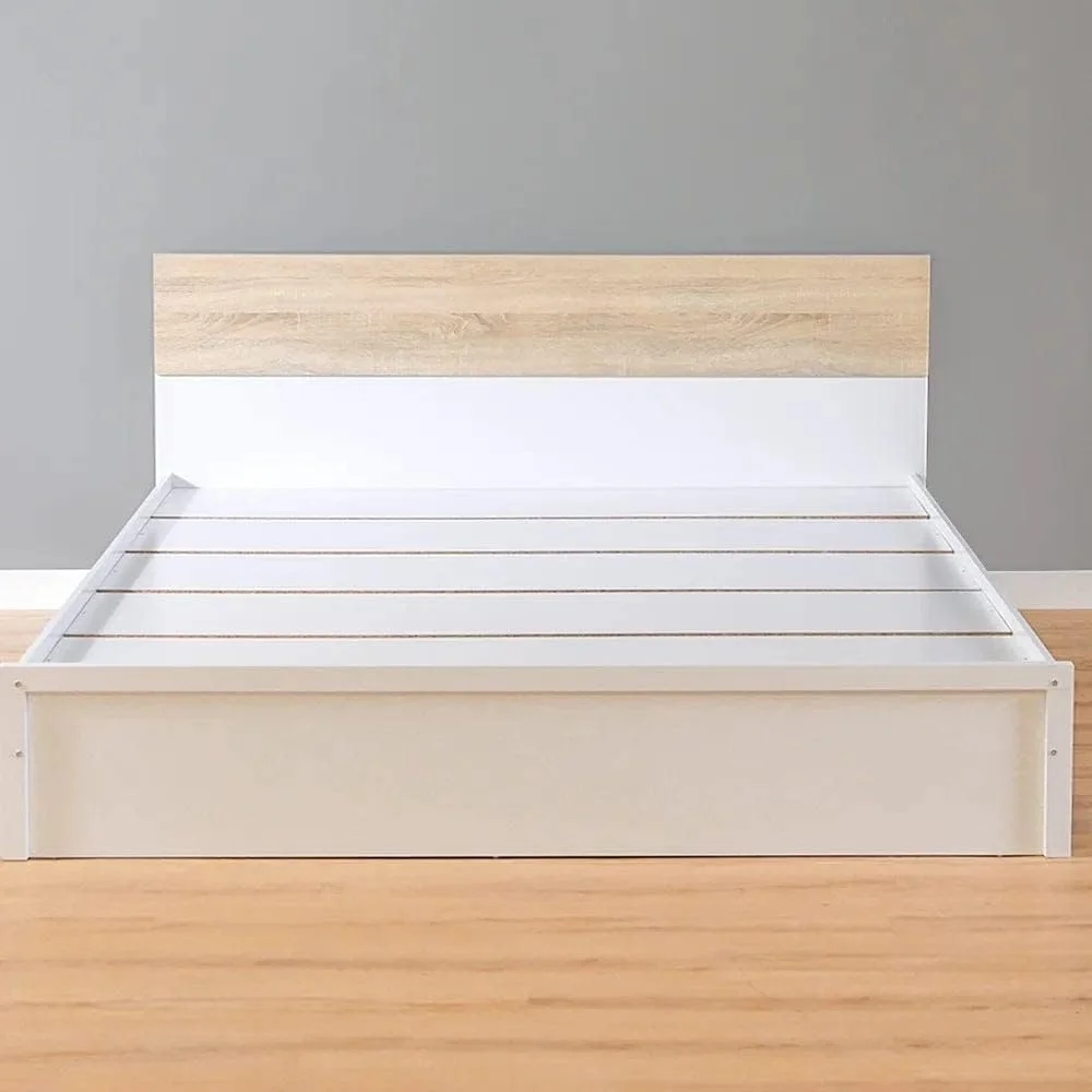 تخت خواب دو نفره دانوب هوم مدل Aurora | سایز Queen (۱۵۰x۲۰۰ سانتی متر) | طراحی مدرن و مستحکم، مبلمان تخت خواب دو نفره چوبی | تخت خواب راحت - سفید/بلوط طبیعی تخت خواب دو نفره دانوب هوم مدل Aurora | سایز Queen (۱۵۰x۲۰۰ سانتی متر) | طراحی مدرن و مستحکم، مبلمان تخت خواب دو نفره چوبی | تخت خواب راحت - سفید/بلوط طبیعی