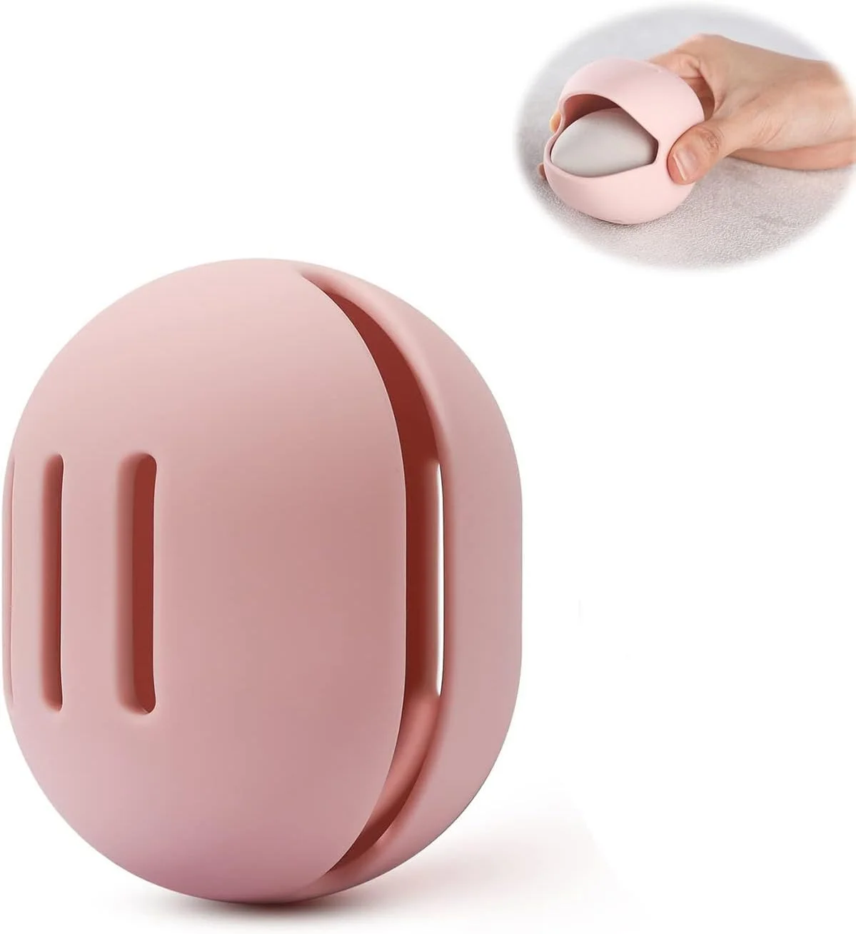 جا اسفنجی آرایشی سیلیکونی سازگار با محیط زیست Heatunk - بادوام، مناسب سفر، جعبه ضد ضربه برای بیوتی بلندر (صورتی)