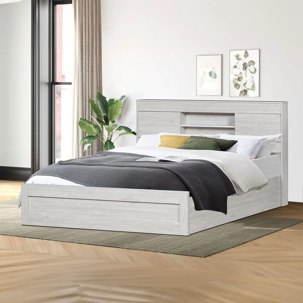 تخت خواب دو نفره دانوب هوم مدل Tisley با ابعاد 150 در 200 به همراه فضای ذخیره سازی زیر تخت | طراحی مدرن و مقاوم، قاب تخت خواب چوبی | تخت خواب های آرام و راحت با ابعاد 216.4 طول، 158.5 عرض و 100 ارتفاع - رنگ بلوط روشن / سنگ مرمر مصنوعی سفید تخت خواب دو نفره دانوب هوم مدل Tisley با ابعاد 150 در 200 به همراه فضای ذخیره سازی زیر تخت | طراحی مدرن و مقاوم، قاب تخت خواب چوبی | تخت خواب های آرام و راحت با ابعاد 216.4 طول، 158.5 عرض و 100 ارتفاع - رنگ بلوط روشن / سنگ مرمر مصنوعی سفید