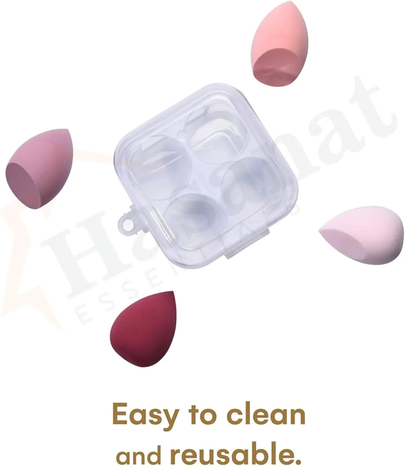 اسفنج آرایشی تخم مرغی حسنات Essentials، مجموعه 4 عددی اسفنج آرایشی، بیوتی بلندر، اسفنج آرایشی، بلندر آرایشی مناسب برای کانسیلر، کرم پودر مایع، رژگونه و پودر فیکس، صورتی اسفنج آرایشی تخم مرغی حسنات Essentials، مجموعه 4 عددی اسفنج آرایشی، بیوتی بلندر، اسفنج آرایشی، بلندر آرایشی مناسب برای کانسیلر، کرم پودر مایع، رژگونه و پودر فیکس، صورتی
