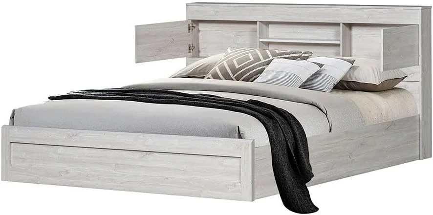 تخت خواب دو نفره کینگ دانوب هوم مدل Tisley با ابعاد 180X200 به همراه فضای ذخیره سازی زیر تخت | طراحی مدرن و مقاوم، مبلمان قاب تخت خواب چوبی | تخت خواب های آرام و راحت با ابعاد 216.4x188.5x100 سانتی متر - رنگ بلوط روشن / سنگ مرمر مصنوعی سفید تخت خواب دو نفره کینگ دانوب هوم مدل Tisley با ابعاد 180X200 به همراه فضای ذخیره سازی زیر تخت | طراحی مدرن و مقاوم، مبلمان قاب تخت خواب چوبی | تخت خواب های آرام و راحت با ابعاد 216.4x188.5x100 سانتی متر - رنگ بلوط روشن / سنگ مرمر مصنوعی سفید