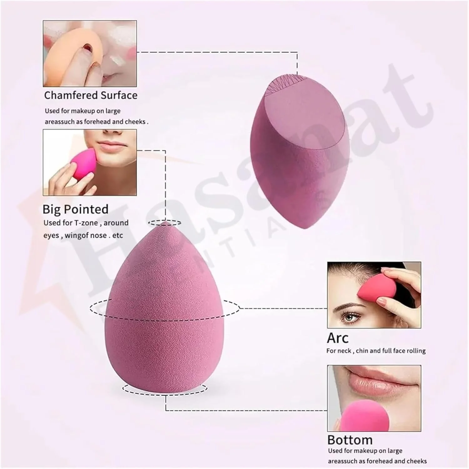 اسفنج آرایشی تخم مرغی حسنات Essentials، مجموعه 4 عددی اسفنج آرایشی، بیوتی بلندر، اسفنج آرایشی، بلندر آرایشی مناسب برای کانسیلر، کرم پودر مایع، رژگونه و پودر فیکس، صورتی اسفنج آرایشی تخم مرغی حسنات Essentials، مجموعه 4 عددی اسفنج آرایشی، بیوتی بلندر، اسفنج آرایشی، بلندر آرایشی مناسب برای کانسیلر، کرم پودر مایع، رژگونه و پودر فیکس، صورتی