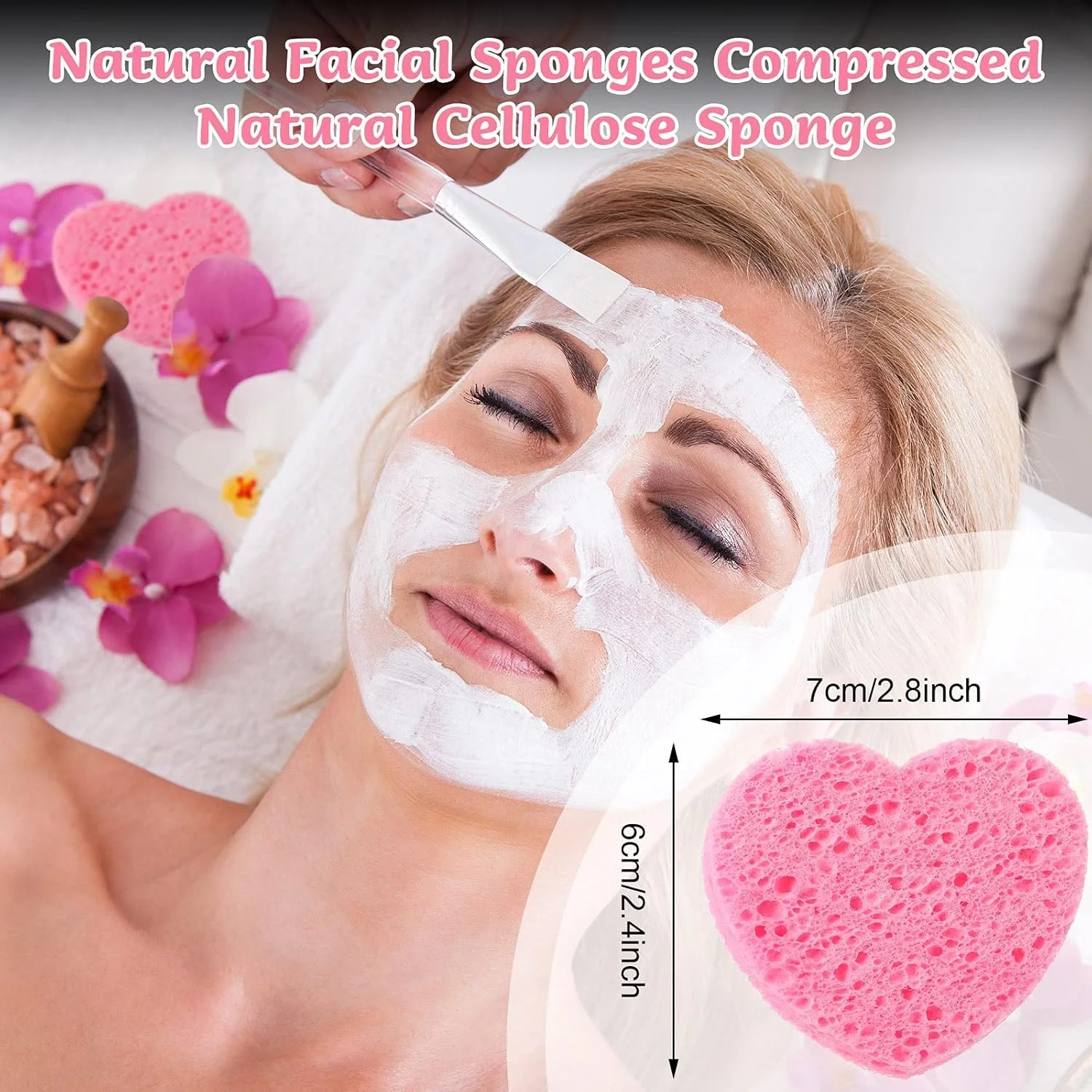 پدهای اسفنجی فشرده صورت قلبی شکل، ساخته شده با سلولز طبیعی برای پاکسازی صورت، لایه برداری، پاک کردن آرایش، کیفیت اسپا برای خانه و مسافرت، 25 عدد، صورتی پدهای اسفنجی فشرده صورت قلبی شکل، ساخته شده با سلولز طبیعی برای پاکسازی صورت، لایه برداری، پاک کردن آرایش، کیفیت اسپا برای خانه و مسافرت، 25 عدد، صورتی