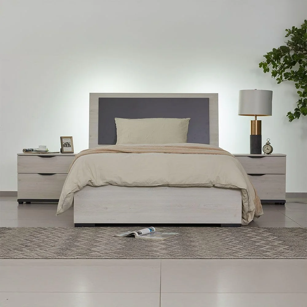 تخت یک نفره 120x200 پلتورا Danube Home با چراغ های LED | مبلمان تخت خواب یک نفره چوبی با طراحی مدرن و مستحکم | تخت خواب راحت (تشک شامل نمی شود) L211xW137xH115cm-بلوط خاکستری تخت یک نفره 120x200 پلتورا Danube Home با چراغ های LED | مبلمان تخت خواب یک نفره چوبی با طراحی مدرن و مستحکم | تخت خواب راحت (تشک شامل نمی شود) L211xW137xH115cm-بلوط خاکستری