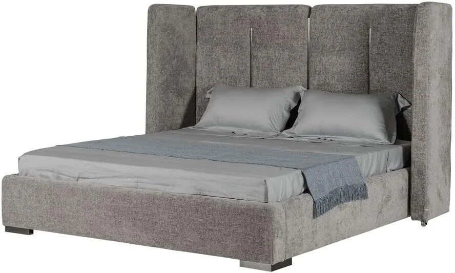 تخت خواب کینگ تودوزی شده 180x200 Danube Home Braxton با فضای ذخیره سازی هیدرولیک و تاج تاشو | مبلمان مدرن قاب تخت خواب دو نفره چوبی | تخت خواب راحت (تشک شامل نمی شود) - خاکستری/تیتانیوم تخت خواب کینگ تودوزی شده 180x200 Danube Home Braxton با فضای ذخیره سازی هیدرولیک و تاج تاشو | مبلمان مدرن قاب تخت خواب دو نفره چوبی | تخت خواب راحت (تشک شامل نمی شود) - خاکستری/تیتانیوم