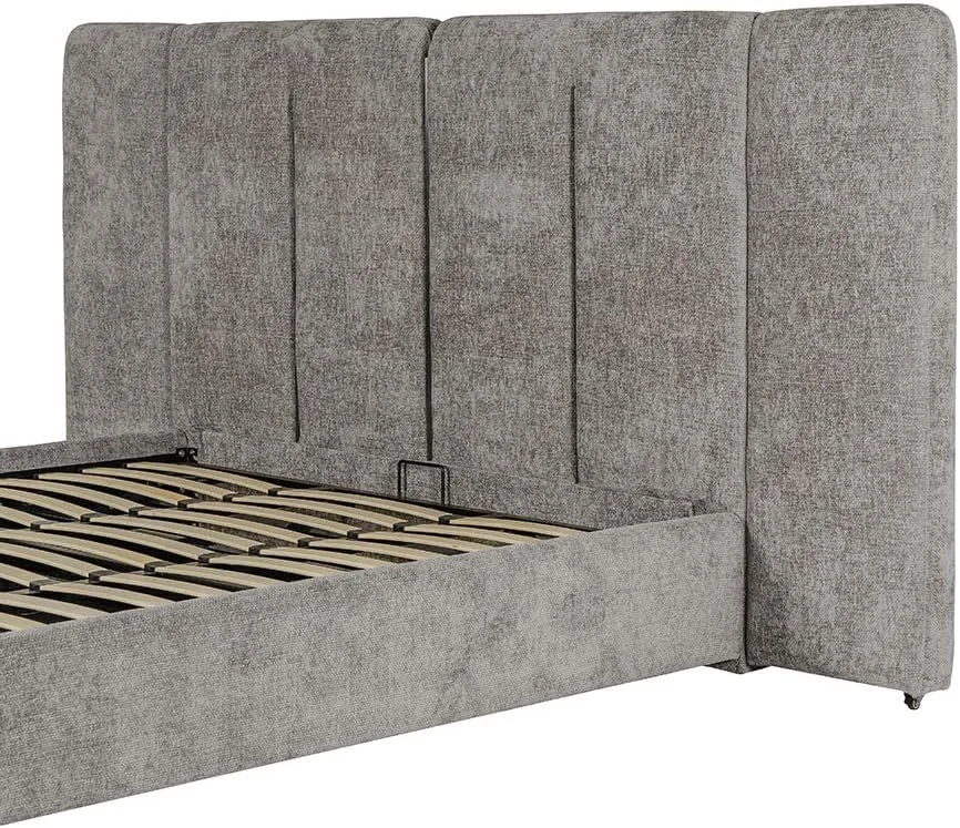 تخت خواب کینگ تودوزی شده 180x200 Danube Home Braxton با فضای ذخیره سازی هیدرولیک و تاج تاشو | مبلمان مدرن قاب تخت خواب دو نفره چوبی | تخت خواب راحت (تشک شامل نمی شود) - خاکستری/تیتانیوم تخت خواب کینگ تودوزی شده 180x200 Danube Home Braxton با فضای ذخیره سازی هیدرولیک و تاج تاشو | مبلمان مدرن قاب تخت خواب دو نفره چوبی | تخت خواب راحت (تشک شامل نمی شود) - خاکستری/تیتانیوم