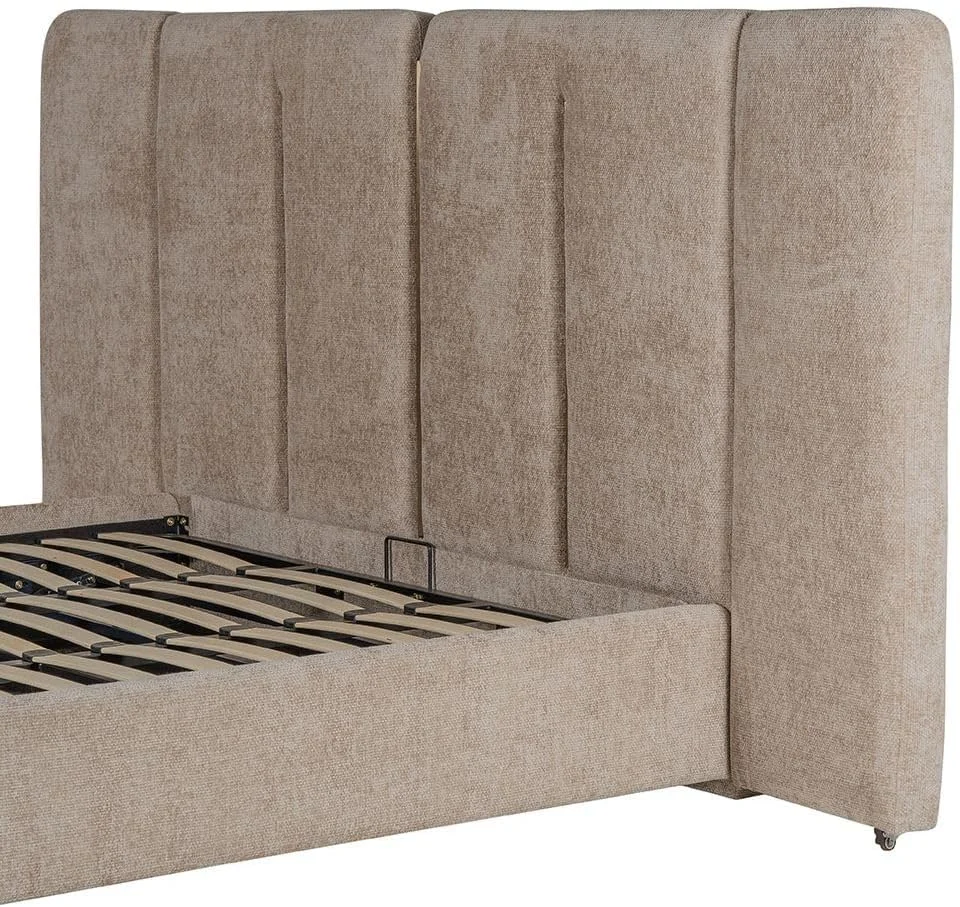 تخت خواب کینگ تودوزی شده 180x200 Danube Home Braxton با فضای ذخیره سازی هیدرولیک و تاج تاشو | مبلمان قاب تخت خواب دو نفره چوبی با طراحی مدرن | تخت خواب راحت (تشک شامل نمی شود) - قهوه ای/برنجی تخت خواب کینگ تودوزی شده 180x200 Danube Home Braxton با فضای ذخیره سازی هیدرولیک و تاج تاشو | مبلمان قاب تخت خواب دو نفره چوبی با طراحی مدرن | تخت خواب راحت (تشک شامل نمی شود) - قهوه ای/برنجی