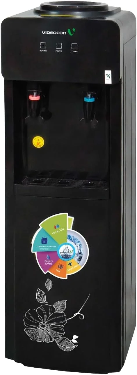 آبسردکن و آبگرمکن ایستاده ویدئوکون | بارگیری از بالا | شیر فشاری راحت | خنک کننده کمپرسوری | عملکرد کم صدا - VWDTLBL01