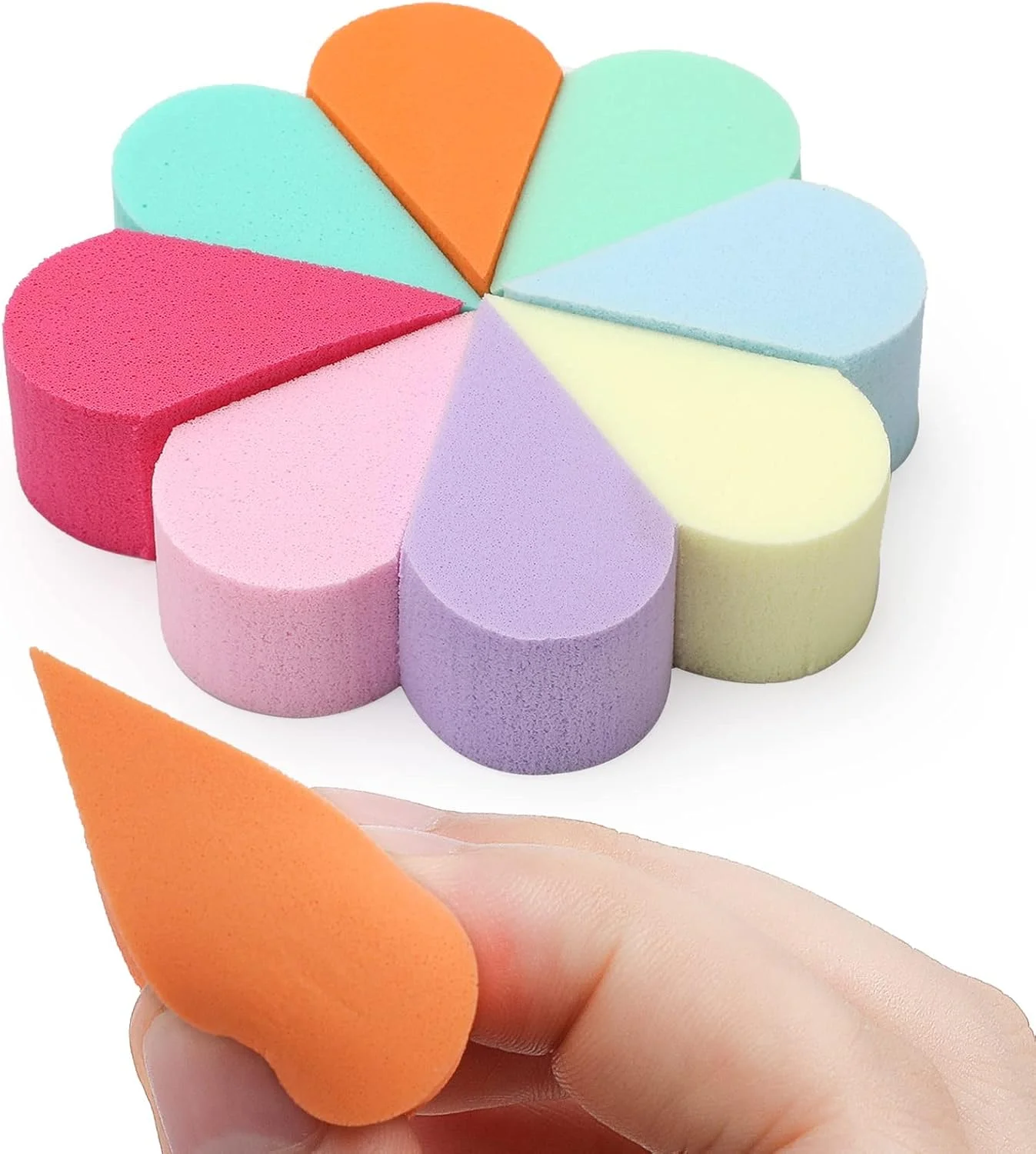 پدهای آرایشی KASTWAVE، 40 عدد پد اسفنجی قابل استفاده مجدد برای رنگ آمیزی صورت، پدهای گلبرگی لوازم آرایشی، اسفنج نرم مخلوط کن فونداسیون برای کانسیلر کرمی تمیز پدهای آرایشی KASTWAVE، 40 عدد پد اسفنجی قابل استفاده مجدد برای رنگ آمیزی صورت، پدهای گلبرگی لوازم آرایشی، اسفنج نرم مخلوط کن فونداسیون برای کانسیلر کرمی تمیز