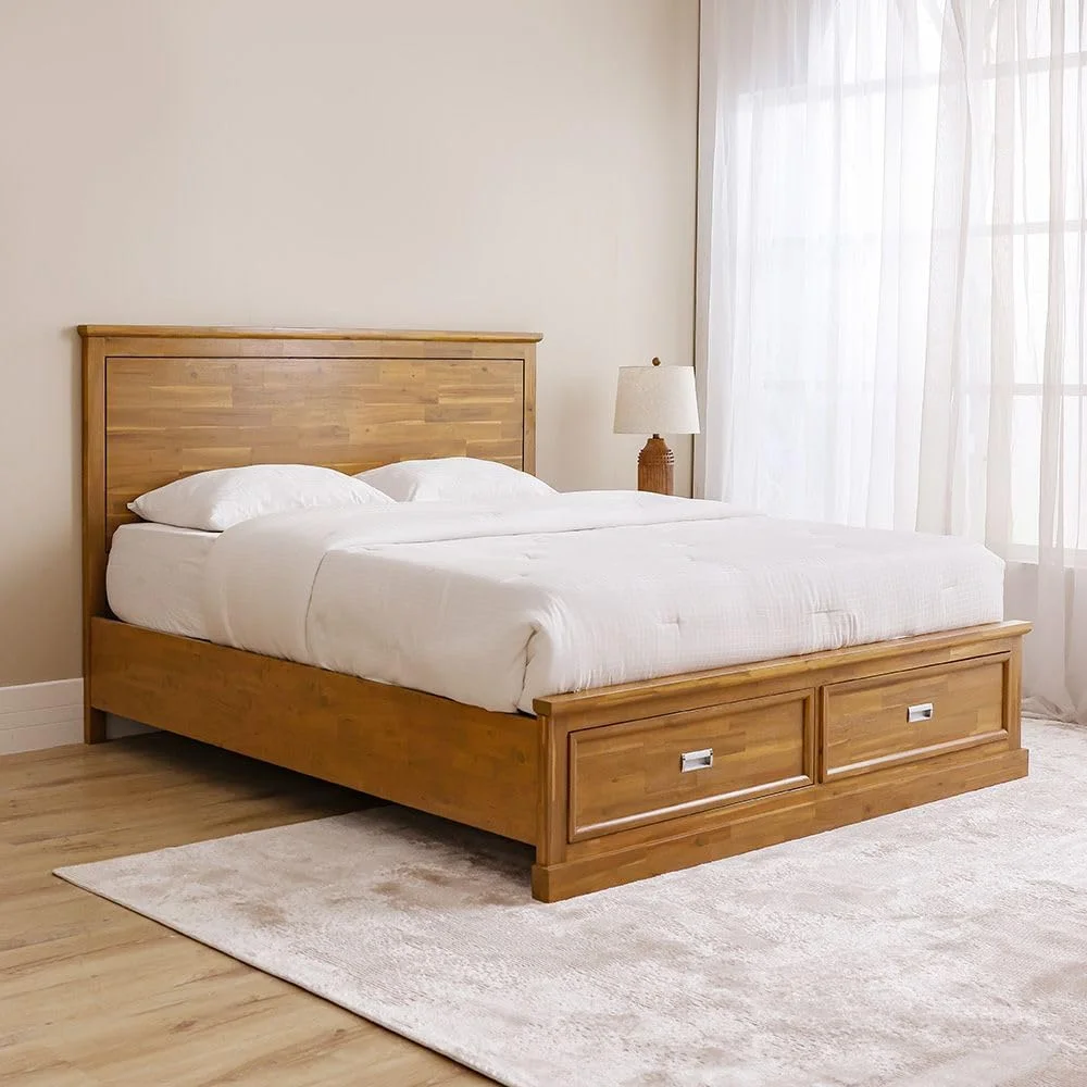 سرویس خواب دونفره چوبی دانوب هوم مدل Canterbury شامل تخت خواب سایز کینگ 180X200 + 2 پاتختی + میز آرایش + آینه | مبلمان تخت خواب دو نفره | تخت خواب راحت (بدون تشک) - قهوه ای و خاکستری سرویس خواب دونفره چوبی دانوب هوم مدل Canterbury شامل تخت خواب سایز کینگ 180X200 + 2 پاتختی + میز آرایش + آینه | مبلمان تخت خواب دو نفره | تخت خواب راحت (بدون تشک) - قهوه ای و خاکستری