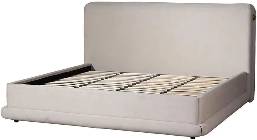 تخت خواب سوپر کینگ 200X200 دانوب هوم الحمرا | طراحی مدرن مبلمان قاب تخت خواب دو نفره چوبی | تخت خواب راحت (تشک شامل نمی شود) L245xW228xH122cm-بژ/برنجی تخت خواب سوپر کینگ 200X200 دانوب هوم الحمرا | طراحی مدرن مبلمان قاب تخت خواب دو نفره چوبی | تخت خواب راحت (تشک شامل نمی شود) L245xW228xH122cm-بژ/برنجی