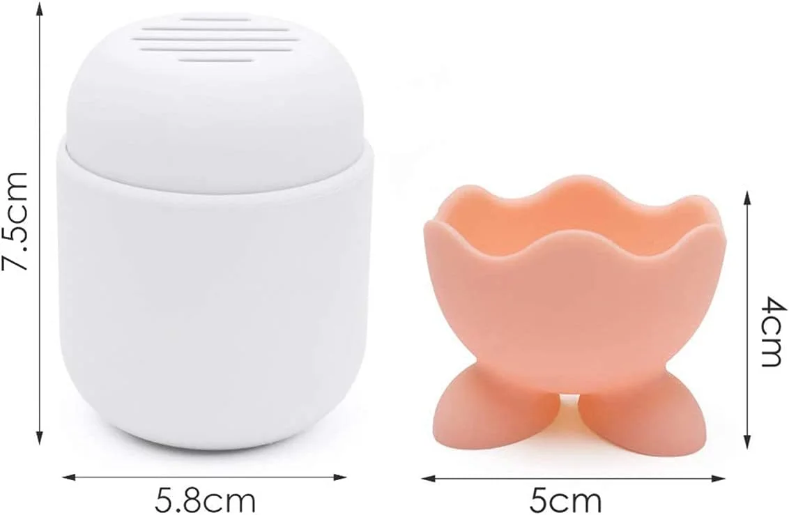 کیف سیلیکونی مسافرتی KASTWAVE برای اسفنج های آرایشی، نگهدارنده قابل شستشو و استفاده مجدد بلندر آرایشی با پایه خشک کننده - ایده آل برای استفاده در سفر (سفید)