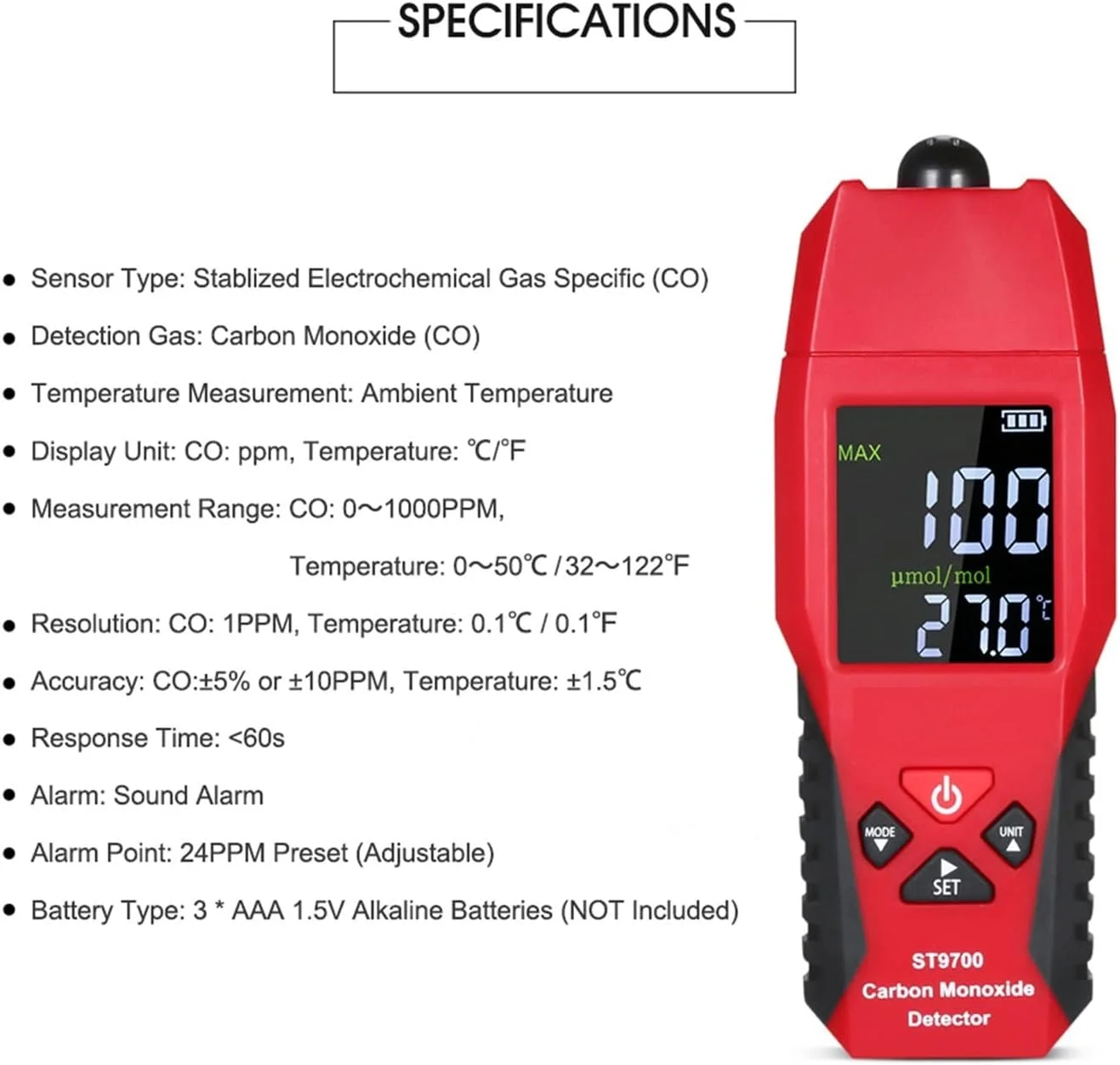 دستگاه های تشخیص گاز SJHDKLW 2 در 1 آنالایزر مونوکسید کربن دماسنج مانیتور کیفیت هوا سنسور نشت گاز با زنگ هشدار صوتی و نوری ردیاب نشت گاز دستگاه های تشخیص گاز SJHDKLW 2 در 1 آنالایزر مونوکسید کربن دماسنج مانیتور کیفیت هوا سنسور نشت گاز با زنگ هشدار صوتی و نوری ردیاب نشت گاز
