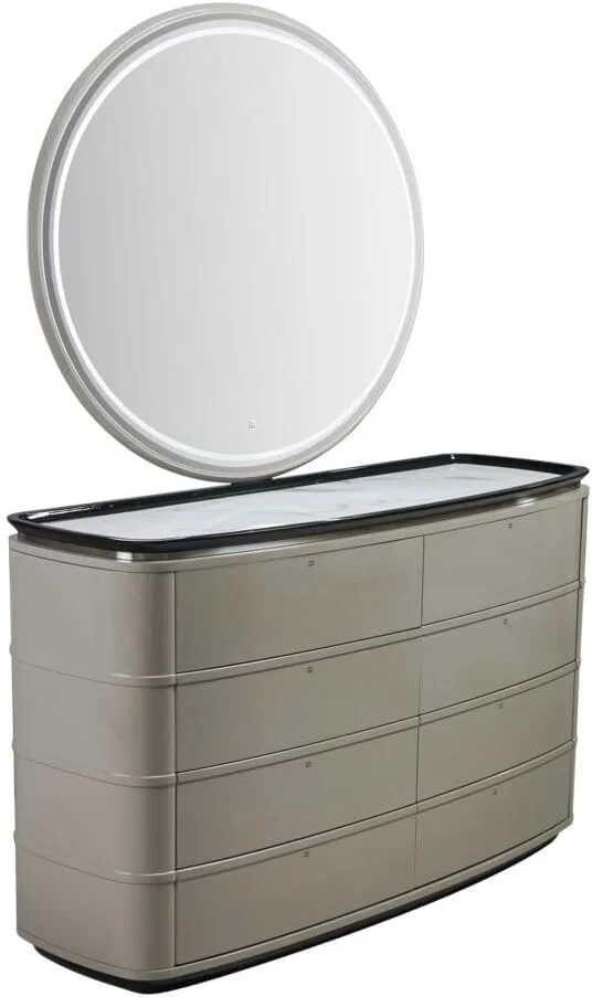 تخت خواب کینگ 180x200 دانوب هوم مدل گریسون به همراه 2 پاتختی، میز آرایش آینه دار ال ای دی دار + ست مبلمان اتاق خواب چهارپایه | مبلمان قاب تخت خواب دو نفره | تخت خواب راحت (تشک شامل نمی شود) - خاکستری/نقره ای تخت خواب کینگ 180x200 دانوب هوم مدل گریسون به همراه 2 پاتختی، میز آرایش آینه دار ال ای دی دار + ست مبلمان اتاق خواب چهارپایه | مبلمان قاب تخت خواب دو نفره | تخت خواب راحت (تشک شامل نمی شود) - خاکستری/نقره ای