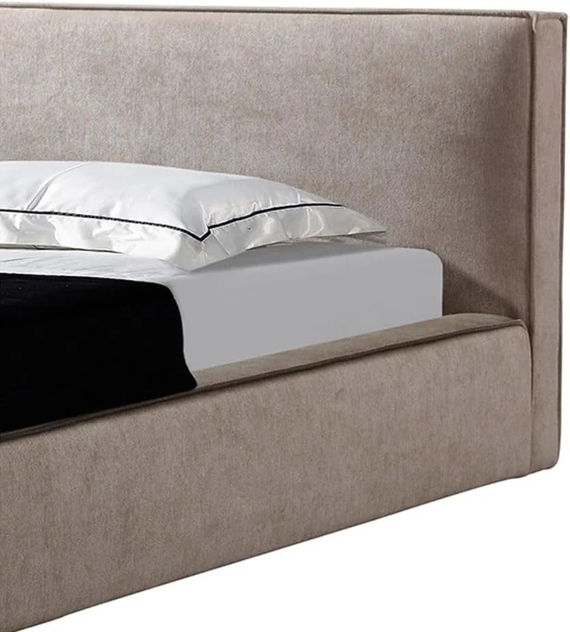تخت خواب دو نفره دانوب هوم مدل دلانو 150X200 | طراحی مدرن و مقاوم، مبلمان قاب تخت خواب چوبی | تخت خواب های آرام و راحت، ابعاد 234x198x87 سانتی متر - قهوه ای روشن
