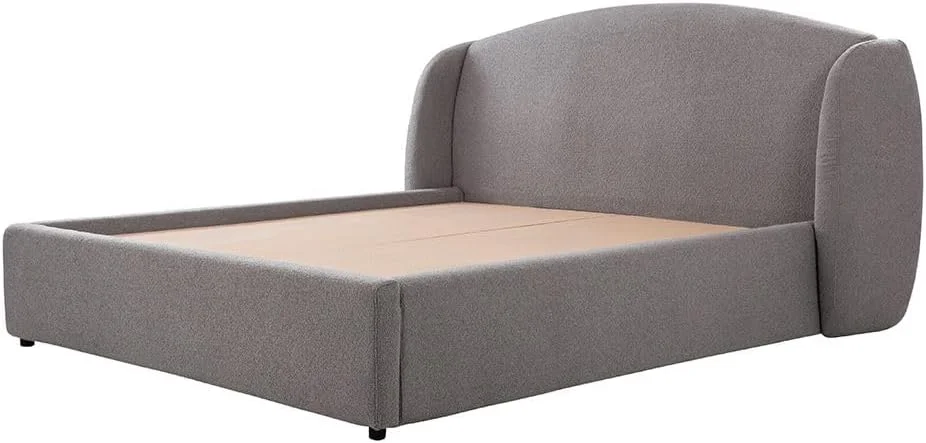 تخت خواب سوپر کینگ 200x200 دانوب هوم مدل Stilo | طراحی مدرن مبلمان قاب تخت خواب دو نفره چوبی | تخت خواب راحت (تشک شامل نمی شود) - خاکستری