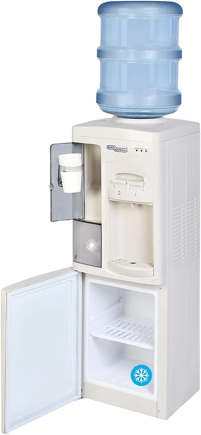 آبسردکن و آبگرمکن سوپر جنرال مدل SGL-1191، دارای کابین خنک کننده و جا لیوانی، آب گرم فوری، 2 شیر، سفید/خاکستری، 31.2 x 32.5 x 96 سانتی متر آبسردکن و آبگرمکن سوپر جنرال مدل SGL-1191، دارای کابین خنک کننده و جا لیوانی، آب گرم فوری، 2 شیر، سفید/خاکستری، 31.2 x 32.5 x 96 سانتی متر