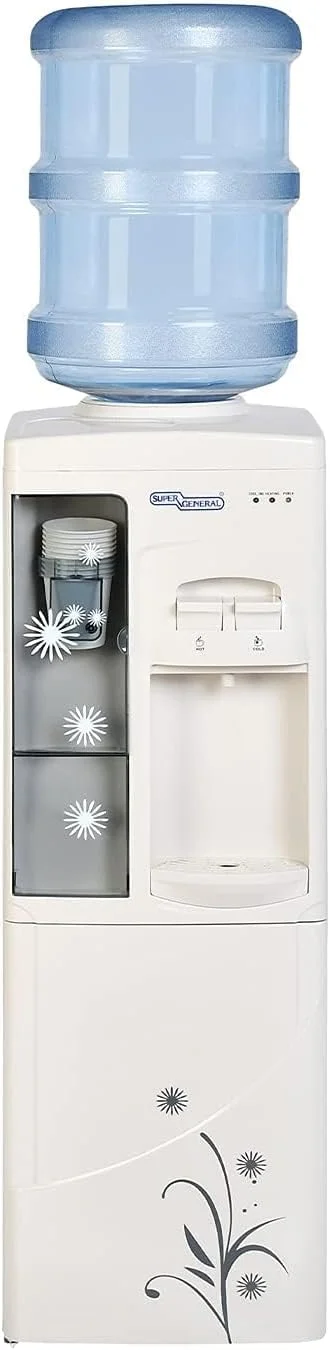 آبسردکن و آبگرمکن سوپر جنرال مدل SGL-1191، دارای کابین خنک کننده و جا لیوانی، آب گرم فوری، 2 شیر، سفید/خاکستری، 31.2 x 32.5 x 96 سانتی متر آبسردکن و آبگرمکن سوپر جنرال مدل SGL-1191، دارای کابین خنک کننده و جا لیوانی، آب گرم فوری، 2 شیر، سفید/خاکستری، 31.2 x 32.5 x 96 سانتی متر