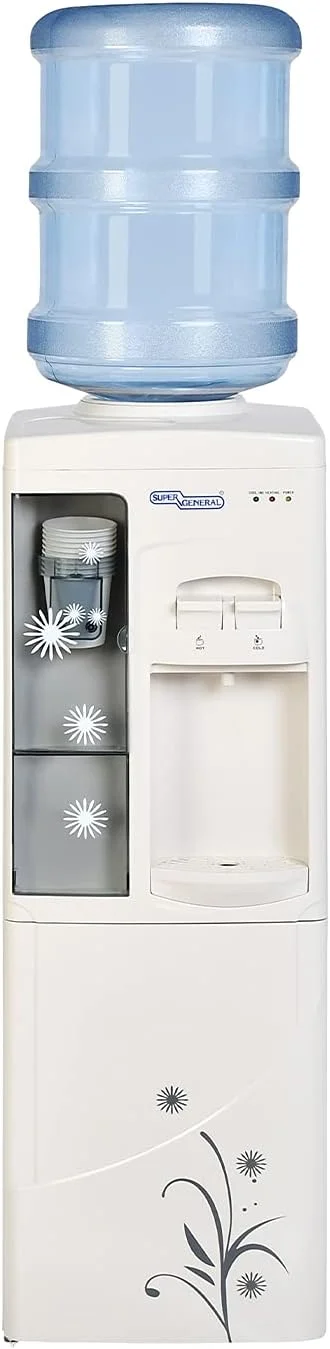 آبسردکن و آبگرمکن سوپر جنرال مدل SGL-1171، دارای کابینت و جا لیوانی، آب گرم فوری، 2 شیر، سفید/خاکستری، 31.2 x 32.5 x 96 سانتی متر آبسردکن و آبگرمکن سوپر جنرال مدل SGL-1171، دارای کابینت و جا لیوانی، آب گرم فوری، 2 شیر، سفید/خاکستری، 31.2 x 32.5 x 96 سانتی متر