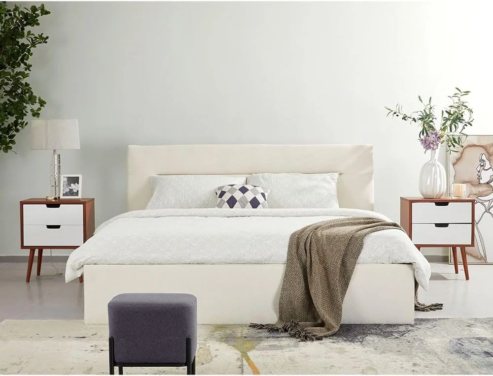 تخت خواب دو نفره دانوب هوم مدل Hendrix با ابعاد 150x200 به همراه فضای ذخیره سازی هیدرولیک | طراحی مدرن و مقاوم، مبلمان قاب تخت خواب چوبی | تخت خواب های آرام و راحت با ابعاد 225x167x103 سانتی متر - سفید تخت خواب دو نفره دانوب هوم مدل Hendrix با ابعاد 150x200 به همراه فضای ذخیره سازی هیدرولیک | طراحی مدرن و مقاوم، مبلمان قاب تخت خواب چوبی | تخت خواب های آرام و راحت با ابعاد 225x167x103 سانتی متر - سفید