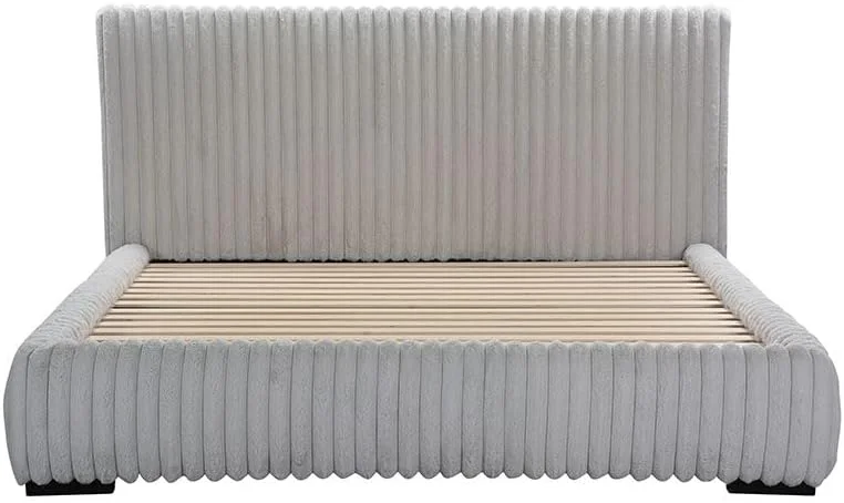 تخت خواب دو نفره دانوب هوم مدل Fritz سایز 150X200 | طراحی مدرن | مبلمان قاب تخت خواب چوبی | تخت خواب راحت (تشک شامل نمی شود) - خاکستری روشن تخت خواب دو نفره دانوب هوم مدل Fritz سایز 150X200 | طراحی مدرن | مبلمان قاب تخت خواب چوبی | تخت خواب راحت (تشک شامل نمی شود) - خاکستری روشن