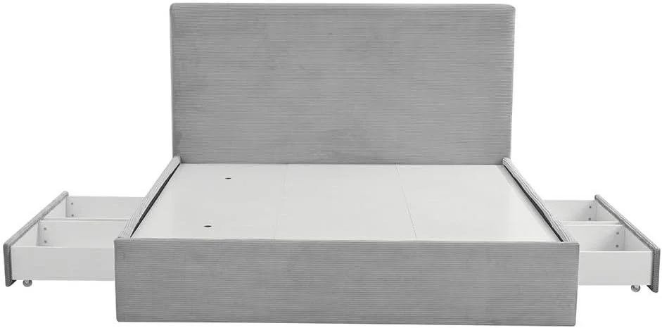 تخت خواب کینگ 180X200 Danube Home Wesley با 4 کشو | طراحی مدرن و مستحکم مبلمان قاب تخت خواب دو نفره چوبی | تخت خواب های آرام و راحت L 218 x W 192 x H 121 سانتی متر - خاکستری تیره تخت خواب کینگ 180X200 Danube Home Wesley با 4 کشو | طراحی مدرن و مستحکم مبلمان قاب تخت خواب دو نفره چوبی | تخت خواب های آرام و راحت L 218 x W 192 x H 121 سانتی متر - خاکستری تیره