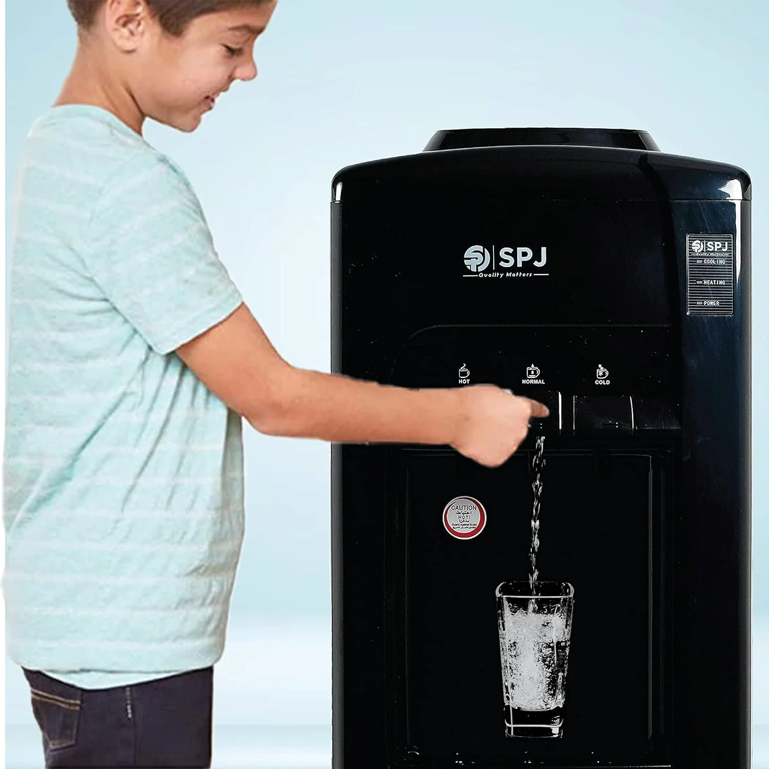 آبسردکن SPJ با مخزن یخچال 16 لیتری، بارگیری از بالا آب گرم/سرد/معمولی، 3 شیر فشاری، قفل ایمنی کودک، جنس آنتی باکتریال، مشکی/نقره ای - آبسردکن بارگیری از بالا آبسردکن SPJ با مخزن یخچال 16 لیتری، بارگیری از بالا آب گرم/سرد/معمولی، 3 شیر فشاری، قفل ایمنی کودک، جنس آنتی باکتریال، مشکی/نقره ای - آبسردکن بارگیری از بالا