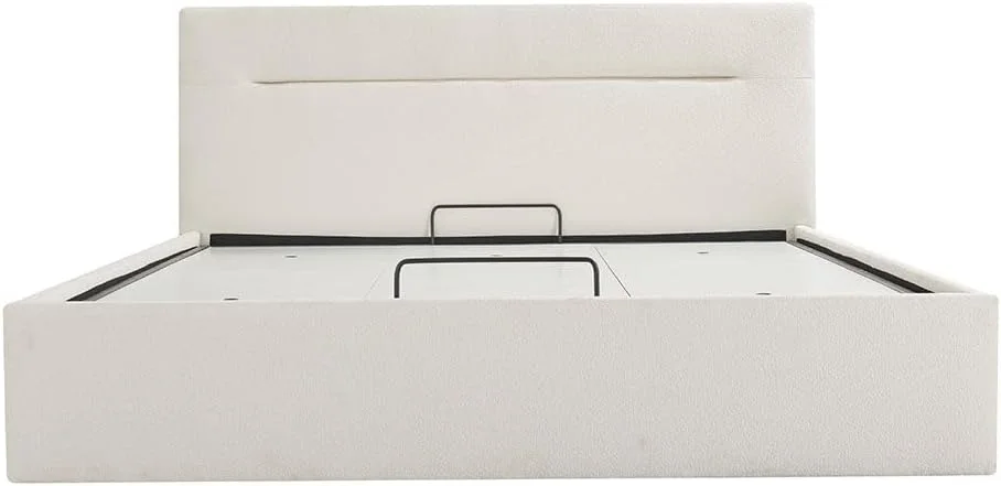 تخت خواب کینگ 180X200 مدل Hendrix دانوب هوم با فضای ذخیره سازی هیدرولیک | طراحی مدرن و مستحکم، مبلمان قاب تخت خواب دو نفره چوبی | تخت خواب های آرام و راحت L 225 x W 196 x H 103 سانتی متر - سفید تخت خواب کینگ 180X200 مدل Hendrix دانوب هوم با فضای ذخیره سازی هیدرولیک | طراحی مدرن و مستحکم، مبلمان قاب تخت خواب دو نفره چوبی | تخت خواب های آرام و راحت L 225 x W 196 x H 103 سانتی متر - سفید