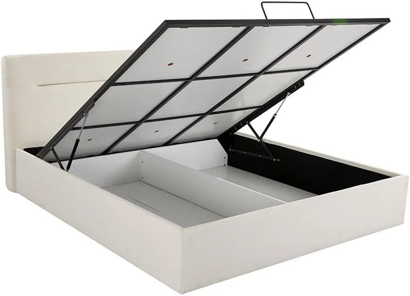 تخت خواب کینگ 180X200 مدل Hendrix دانوب هوم با فضای ذخیره سازی هیدرولیک | طراحی مدرن و مستحکم، مبلمان قاب تخت خواب دو نفره چوبی | تخت خواب های آرام و راحت L 225 x W 196 x H 103 سانتی متر - سفید تخت خواب کینگ 180X200 مدل Hendrix دانوب هوم با فضای ذخیره سازی هیدرولیک | طراحی مدرن و مستحکم، مبلمان قاب تخت خواب دو نفره چوبی | تخت خواب های آرام و راحت L 225 x W 196 x H 103 سانتی متر - سفید