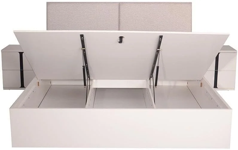 تخت خواب دو نفره کینگ پالومزه Danube Home (۱۸۰x۲۰۰ سانتی متر) | طراحی مدرن، قوی و مستحکم، مبلمان تخت خواب چوبی دو نفره | قاب تخت خواب آرام و راحت L۱۸۹.۲xW۲۲۰.۵xH۱۱۰.۵ سانتی متر - سفید/مشکی تخت خواب دو نفره کینگ پالومزه Danube Home (۱۸۰x۲۰۰ سانتی متر) | طراحی مدرن، قوی و مستحکم، مبلمان تخت خواب چوبی دو نفره | قاب تخت خواب آرام و راحت L۱۸۹.۲xW۲۲۰.۵xH۱۱۰.۵ سانتی متر - سفید/مشکی